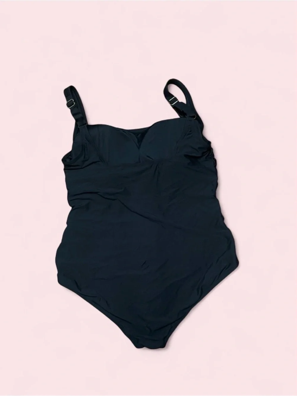Anne Cole Limited Edition Plus Size Square Neck One Piece Swimsuit XXL 18 Black